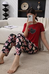 Casual PJ Suit for Ladies Summer Cotton Night Dress