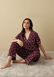 Beautiful Maroon Summer Lawn Night Dress