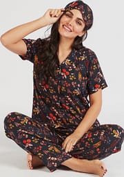 Elegant Summer Pastel lawn Night Suit