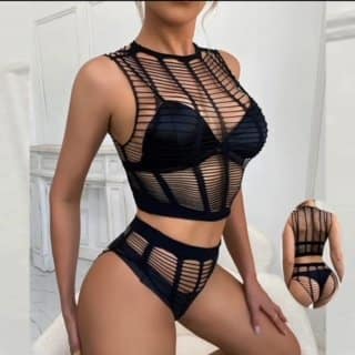 Black Lady Garter Lingerie