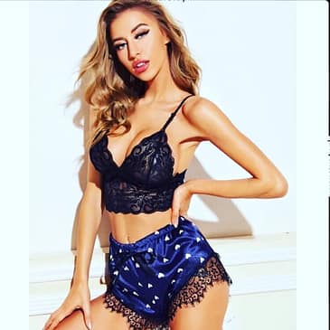 Emma Floral Mesh Satin Shorts Lingerie
