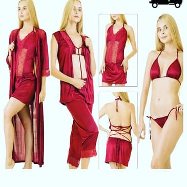 Silk Sexy 6 Pcs Nighty