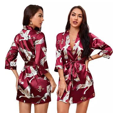 Satin Silk Night Robe Loungewear