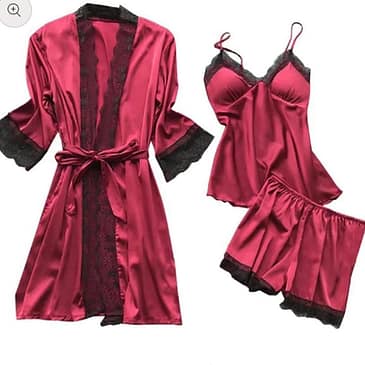 Silk Gown with Inner Shorts Nighty
