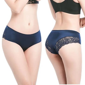 Side Lace Ice Silk Soft Briefs Underwear
