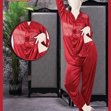 Silk Night Suit See Through Nighty