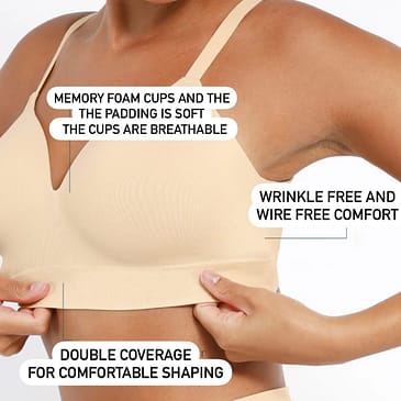 Memory Foam Full Coverage Bra Breathable Summer Bra for Saggy Breasts