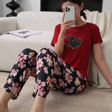 Casual PJ Suit for Ladies Summer Cotton Night Dress