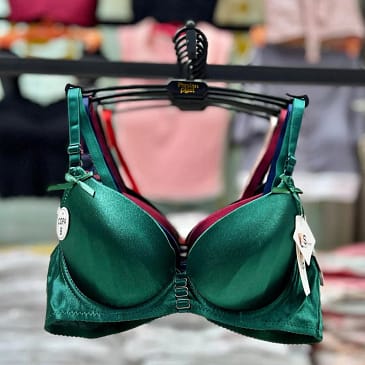 2B672F94-6BFE-47F2-9441-F703ADCF4462 A collection of colorful silky push-up bras.