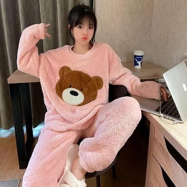 MSK Casual Wool PJ Soft on Skin Cute at Home Dress