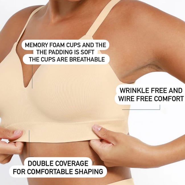 Memory Foam Full Coverage Bra Breathable Summer Bra for Saggy Breasts